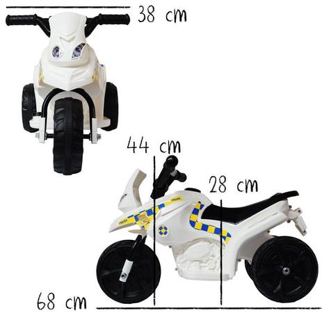 Mini Moto Elétrica Triciclo Criança Infantil Bateria 6V Branca Polícia Bivolt - Importway é boa?