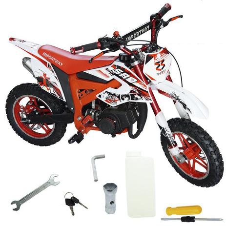 Mini Moto Infantil Partida Elétrica Gasolina 2T 49CC Cross Trilha Off Road WVDB-005VM Vermelha - Importway Menor preço em Mini Moto Infantil Partida Elétrica Gasolina 2T 49CC Cross Trilha Off Road WVDB-005VM Vermelha - Importway