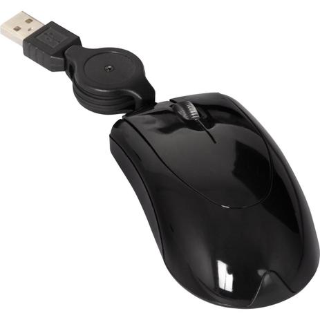 Mini Mouse Multilaser Com Fio Retrátil USB MO048 Preto Menor preço em Mini Mouse Multilaser Com Fio Retrátil USB MO048 Preto