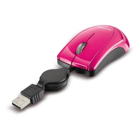 Mini Mouse Multilaser Retrátil Usb 800Dpi Rosa - MO161 Menor preço em Mini Mouse Multilaser Retrátil Usb 800Dpi Rosa - MO161