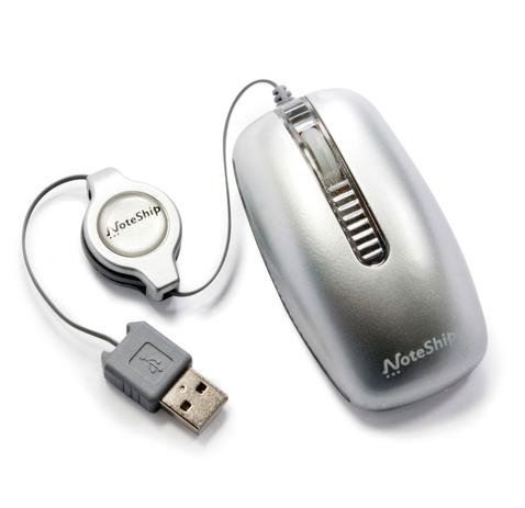 Mini Mouse Óptico USB Silver Blue Retrátil com Trena Noteship Menor preço em Mini Mouse Óptico USB Silver Blue Retrátil com Trena Noteship
