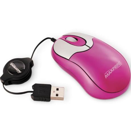 Mini Mouse Ótico Usb Retrátil Pink 607388 - Maxprint Menor preço em Mini Mouse Ótico Usb Retrátil Pink 607388 - Maxprint