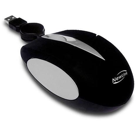 Mini Mouse Retrátil c/ Acabamento Emborrachado Soft Preto - New Link Menor preço em Mini Mouse Retrátil c/ Acabamento Emborrachado Soft Preto - New Link