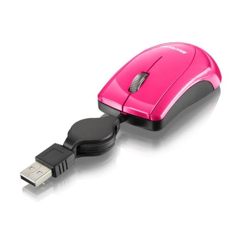 Mini Mouse Retrátil Rosa Piano Pink USB MO161 - multilaser Menor preço em Mini Mouse Retrátil Rosa Piano Pink USB MO161 - multilaser
