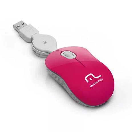 Mini Mouse Super Retrátil USB Rosa - Multilaser MO185 Menor preço em Mini Mouse Super Retrátil USB Rosa - Multilaser MO185