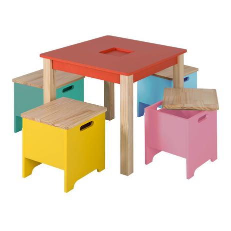 Mini Móvel Infantil Mesa com Banquinhos Vermelho Siena Móveis Vermelho Menor preço em Mini Móvel Infantil Mesa com Banquinhos Vermelho Siena Móveis Vermelho