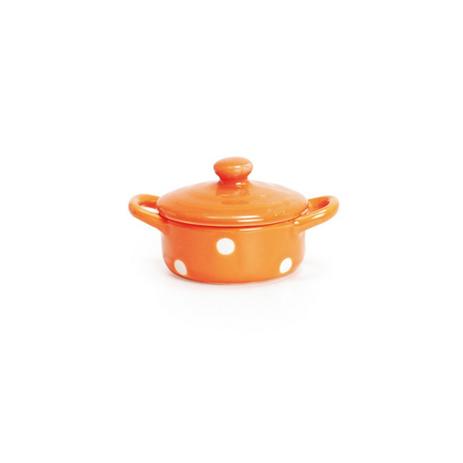 Mini Panela Caçarola Cerâmica 4 Unid. Bolinha Laranja - Cromus Menor preço em Mini Panela Caçarola Cerâmica 4 Unid. Bolinha Laranja - Cromus