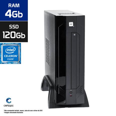 Mini PC Intel Dual Core J1800 4GB SSD 120GB Certo PC Estudo 130 ITX Menor preço em Mini PC Intel Dual Core J1800 4GB SSD 120GB Certo PC Estudo 130 ITX