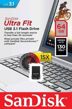 Mini Pen Drive Sandisk Ultra Fit Usb 3.1 130mbs 64gb Lacrado 7 anos Garantia Menor preço em Mini Pen Drive Sandisk Ultra Fit Usb 3.1 130mbs 64gb Lacrado 7 anos Garantia