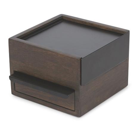 Mini Porta Joias Caixa Organizadora Stowit Nogueira Preto Umbra Menor preço em Mini Porta Joias Caixa Organizadora Stowit Nogueira Preto Umbra