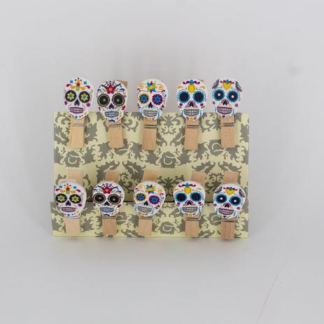 Mini Prendedores Decorados Caveira Mexicana- Kit 10 peças - Interponte Menor preço em Mini Prendedores Decorados Caveira Mexicana- Kit 10 peças - Interponte