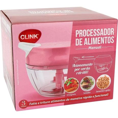 Mini Processador E Triturador De Alimentos Manual 3 Laminas - Clink Menor preço em Mini Processador E Triturador De Alimentos Manual 3 Laminas - Clink