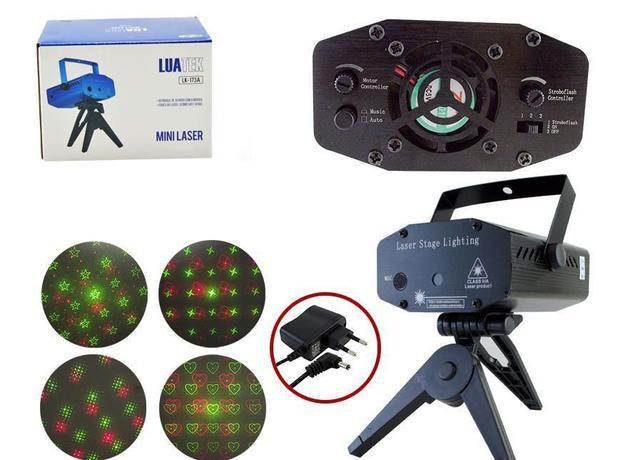 Mini Projetor Holografico a Laser 4 Desenhos e Movimento com Tripe Preto 173A 173A Luatek Menor preço em Mini Projetor Holografico a Laser 4 Desenhos e Movimento com Tripe Preto 173A 173A Luatek