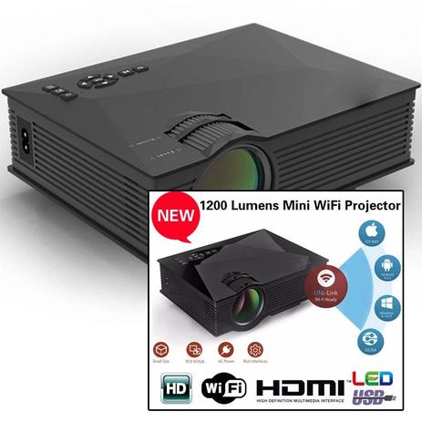 Mini Projetor Led Profissional Uc46 1200 Lumens HDMI WIFI VGA P/ Xbox One Play 4 ate 130 polegadas - Sys é boa?