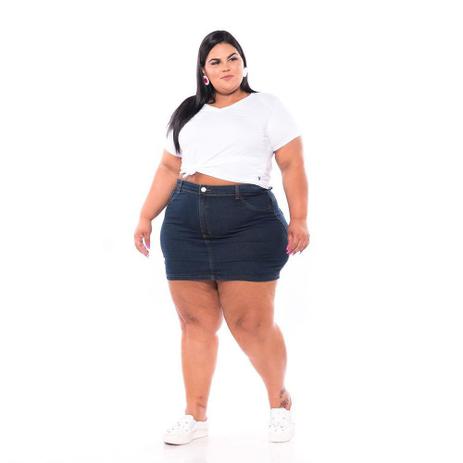 short jeans godê cintura alta plus size