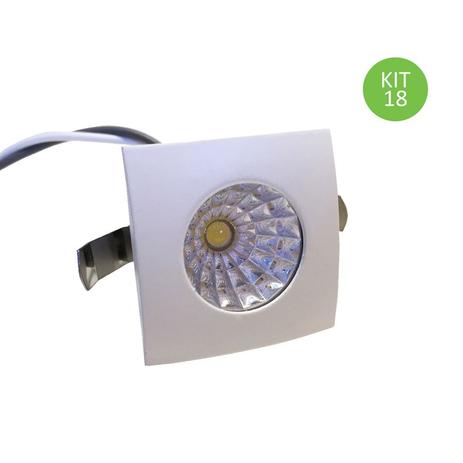 Mini Spot Led Dicróica 1w Cob Quadrado Branco Quente Kit 18 - Ctb Menor preço em Mini Spot Led Dicróica 1w Cob Quadrado Branco Quente Kit 18 - Ctb