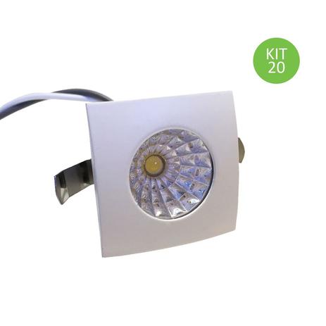 Mini Spot Led Dicróica 1w Cob Quadrado Branco Quente Kit 20 - Ctb Menor preço em Mini Spot Led Dicróica 1w Cob Quadrado Branco Quente Kit 20 - Ctb