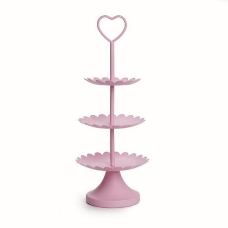 Mini Suporte P/Doces 3 Andares 28Cm Rosa - Cromus Menor preço em Mini Suporte P/Doces 3 Andares 28Cm Rosa - Cromus