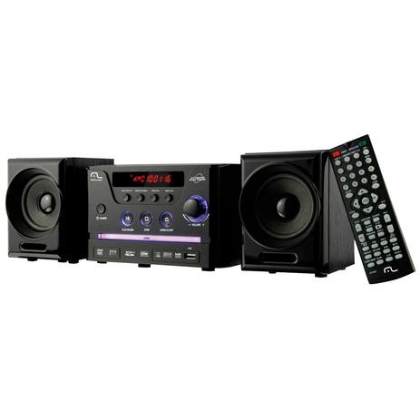 Mini System Multilaser SP141 com DVD USB Rádio FM Karaokê Preto Menor preço em Mini System Multilaser SP141 com DVD USB Rádio FM Karaokê Preto