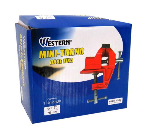 Mini Torno Base Fixa 75mm Western Menor preço em Mini Torno Base Fixa 75mm Western