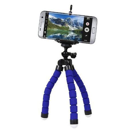Mini Tripé Flexível p/ Celular 16cm - Azul - Greika Menor preço em Mini Tripé Flexível p/ Celular 16cm - Azul - Greika
