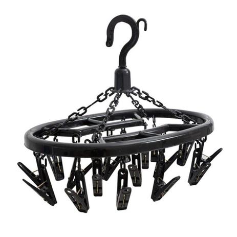 Mini Varal Oval com 18 Prendedores Portátil Preto Secalux Menor preço em Mini Varal Oval com 18 Prendedores Portátil Preto Secalux
