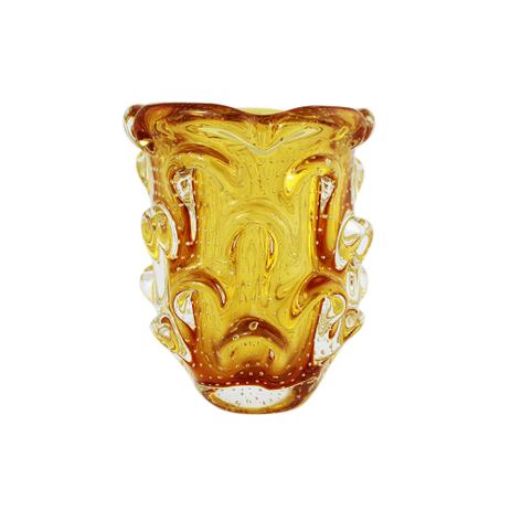 Mini vaso em cristal murano San Marcos 15x13,5cm ambar - Indefinido Menor preço em Mini vaso em cristal murano San Marcos 15x13,5cm ambar - Indefinido