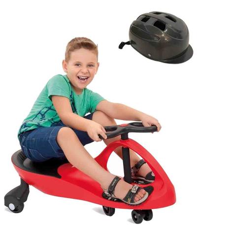 Mini Veiculo Gira Gira Car Vermelho com Capacete Preto Infantil - Fênix é boa?