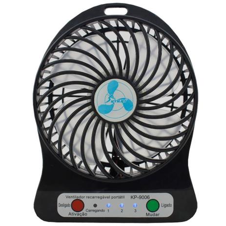 Mini Ventilador Portátil com Bateria Recarregável Usb 14cm - Preto - Knup Menor preço em Mini Ventilador Portátil com Bateria Recarregável Usb 14cm - Preto - Knup