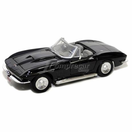 Miniatura Chevrolet Corvette 1967 Preto Motormax 1/24 Menor preço em Miniatura Chevrolet Corvette 1967 Preto Motormax 1/24
