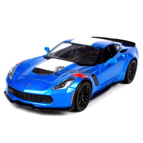 Miniatura Chevrolet Corvette Grand Sport 2017 Azul 1/24 Menor preço em Miniatura Chevrolet Corvette Grand Sport 2017 Azul 1/24