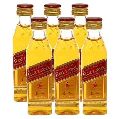 Miniatura Mini Whisky Red Label 50ml 06 Unidades - Johnnie Walker Menor preço em Miniatura Mini Whisky Red Label 50ml 06 Unidades - Johnnie Walker