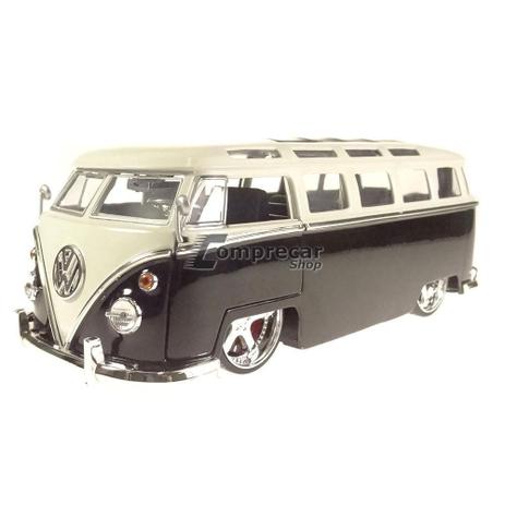 Miniatura Volkswagen Bus Kombi Tunning 1962 Preto2 1/24 Menor preço em Miniatura Volkswagen Bus Kombi Tunning 1962 Preto2 1/24
