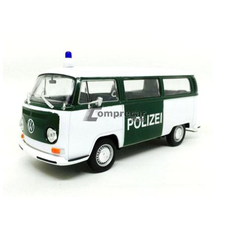 Menor preço em Miniatura Volkswagen Kombi Bus T2 1972 Polizei Welly 1/24
