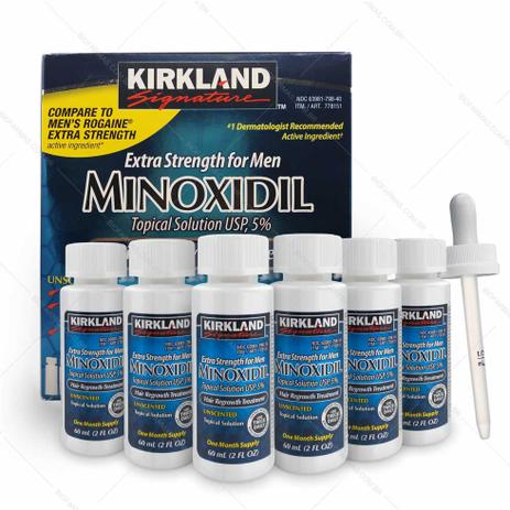 Minoxidil Kirkland 5 Caixa original com 6 unidades Menor preço em Minoxidil Kirkland 5 Caixa original com 6 unidades