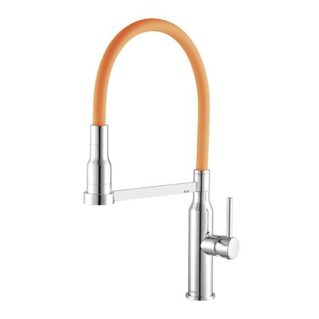 Misturador Monocomando Gourmet de Cozinha Minimal Meber Metais Cromado/Laranja Menor preço em Misturador Monocomando Gourmet de Cozinha Minimal Meber Metais Cromado/Laranja