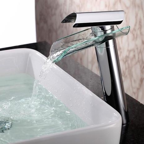 Misturador Monocomando Torneira Cascata Vidro Banheiro Lavabo Acqua Bica Alta - Máxima Metais - Premierdecor Menor preço em Misturador Monocomando Torneira Cascata Vidro Banheiro Lavabo Acqua Bica Alta - Máxima Metais - Premierdecor