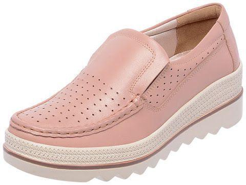 Mocassim BW em Couro 3602 Rose - Mocassim Feminino - Magazine Luiza