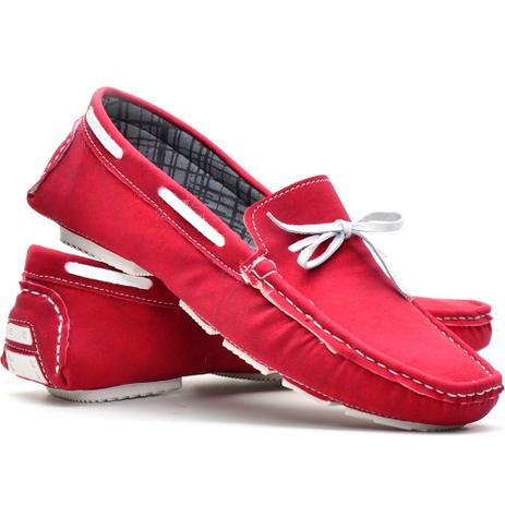 mocassim masculino vermelho