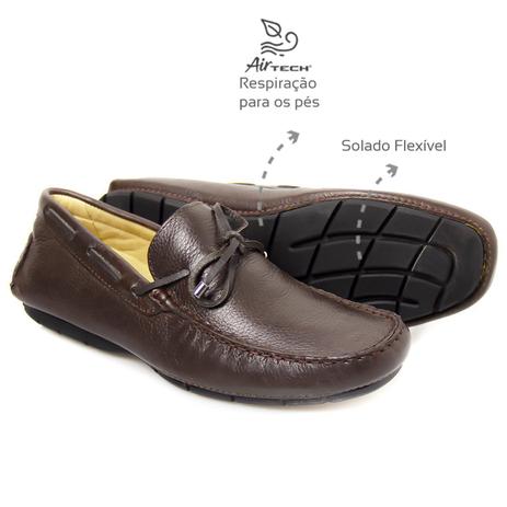 Mocassim Confortável Flexível Couro Café Levecomfort - Mocassim Masculino -  Magazine Luiza