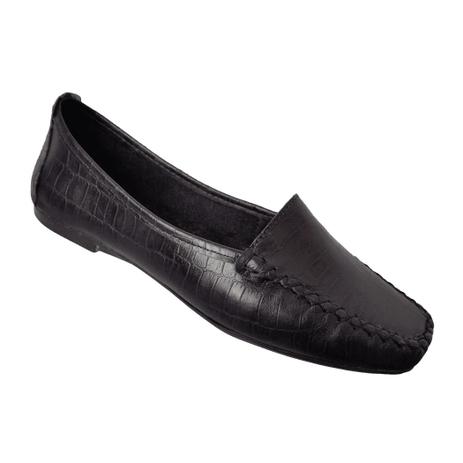 mocassim couro preto
