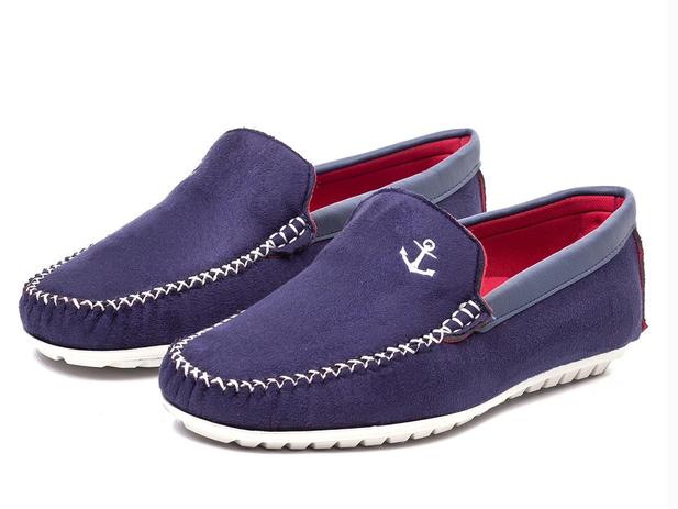 sapato de camurça azul masculino