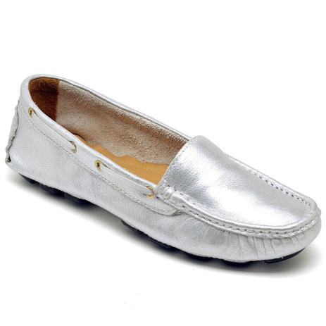 Mocassim drive casual feminino couro - prata - Calçados Q\u0026A - Outros Moda e  Acessórios - Magazine Luiza