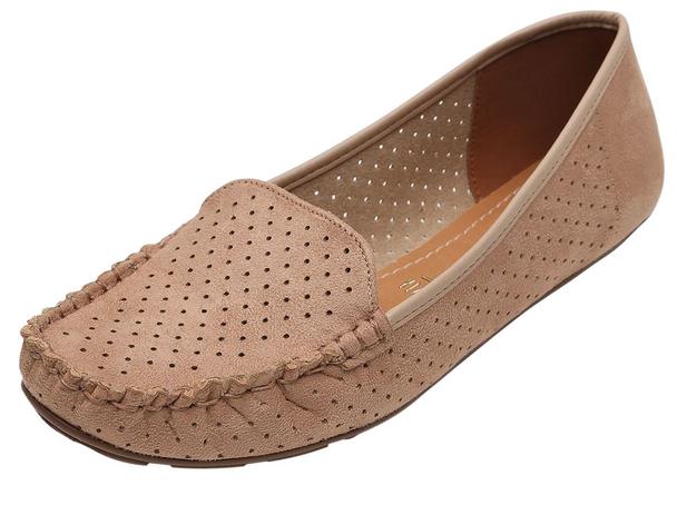 mocassim camurça feminino