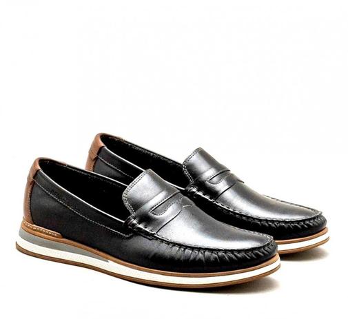 Mocassim Masculino Denim - Cód 252102 Preto Tam 42 - Democrata - Mocassim  Masculino - Magazine Luiza