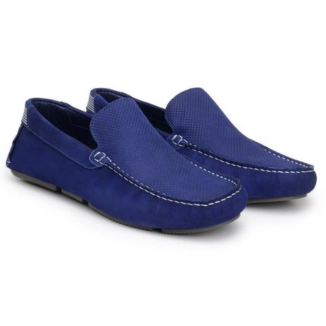 Mocassim Masculino Drive Couro Nobuck Azul - Sopraffino - Mocassim Masculino  - Magazine Luiza