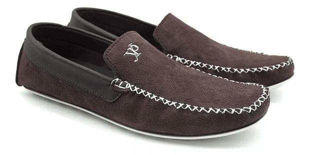 mocassim masculino marrom camurça