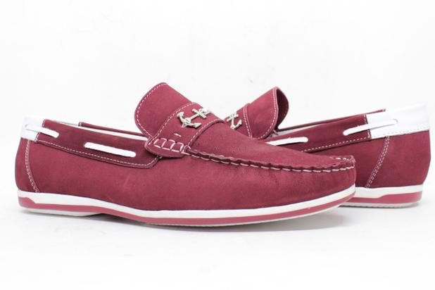 Mocassim Masculino em Couro Nobuck Vinho com Forração em Couro - 8025 -  Just walk - Mocassim Masculino - Magazine Luiza