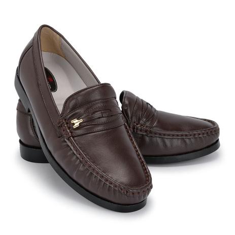 mocassim masculino couro marrom