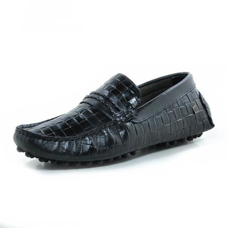 Sapato Mocassim Masculino Malbork Em Couro Látego Preto 21511 - FKV Calçados